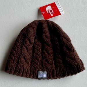 NWT The North Face Brown Cable Fish Beanie